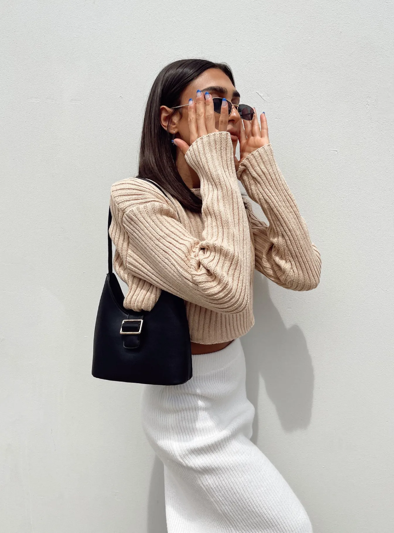 Princess Polly Alivia Cropped Sweater Beige Fashion