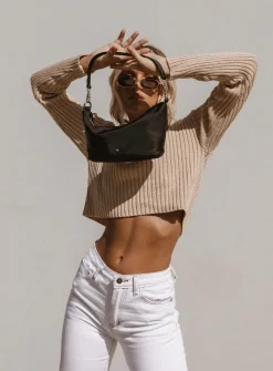 Princess Polly Alivia Cropped Sweater Beige Fashion