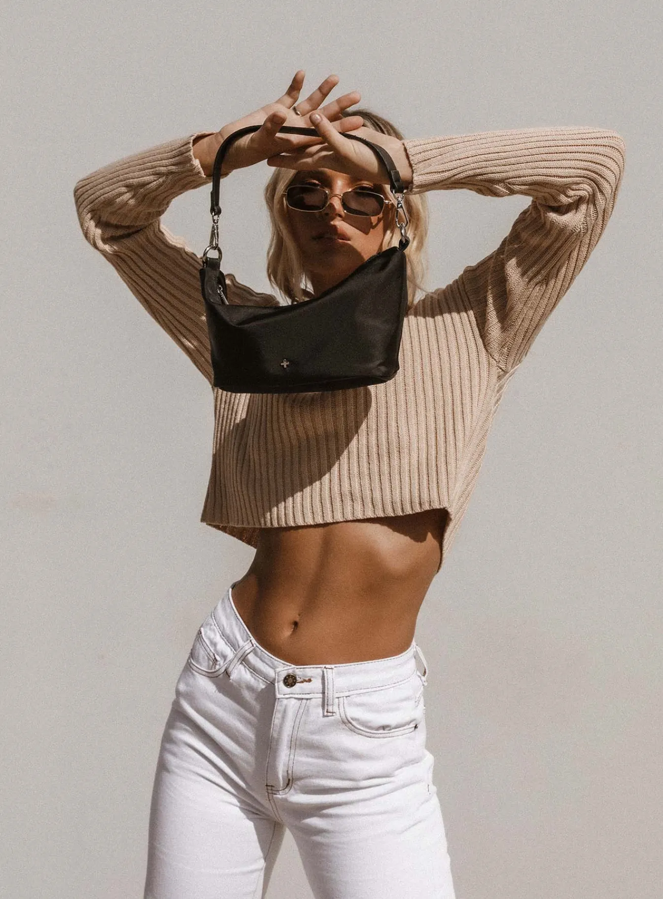 Princess Polly Alivia Cropped Sweater Beige Fashion