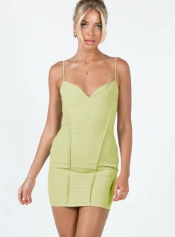 Princess Polly All About Love Mini Dress  Green Cheap