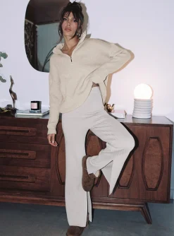 Princess Polly Allen Ribbed Pants  Cream Shop