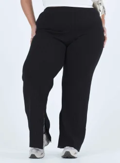 Princess Polly Allen Ribbed Pantscurve   Black Cheap
