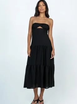 Princess Polly Allie Midi Dress  Black Store