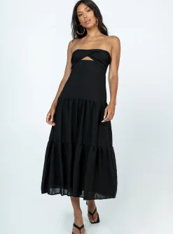 Princess Polly Allie Midi Dress  Black Store