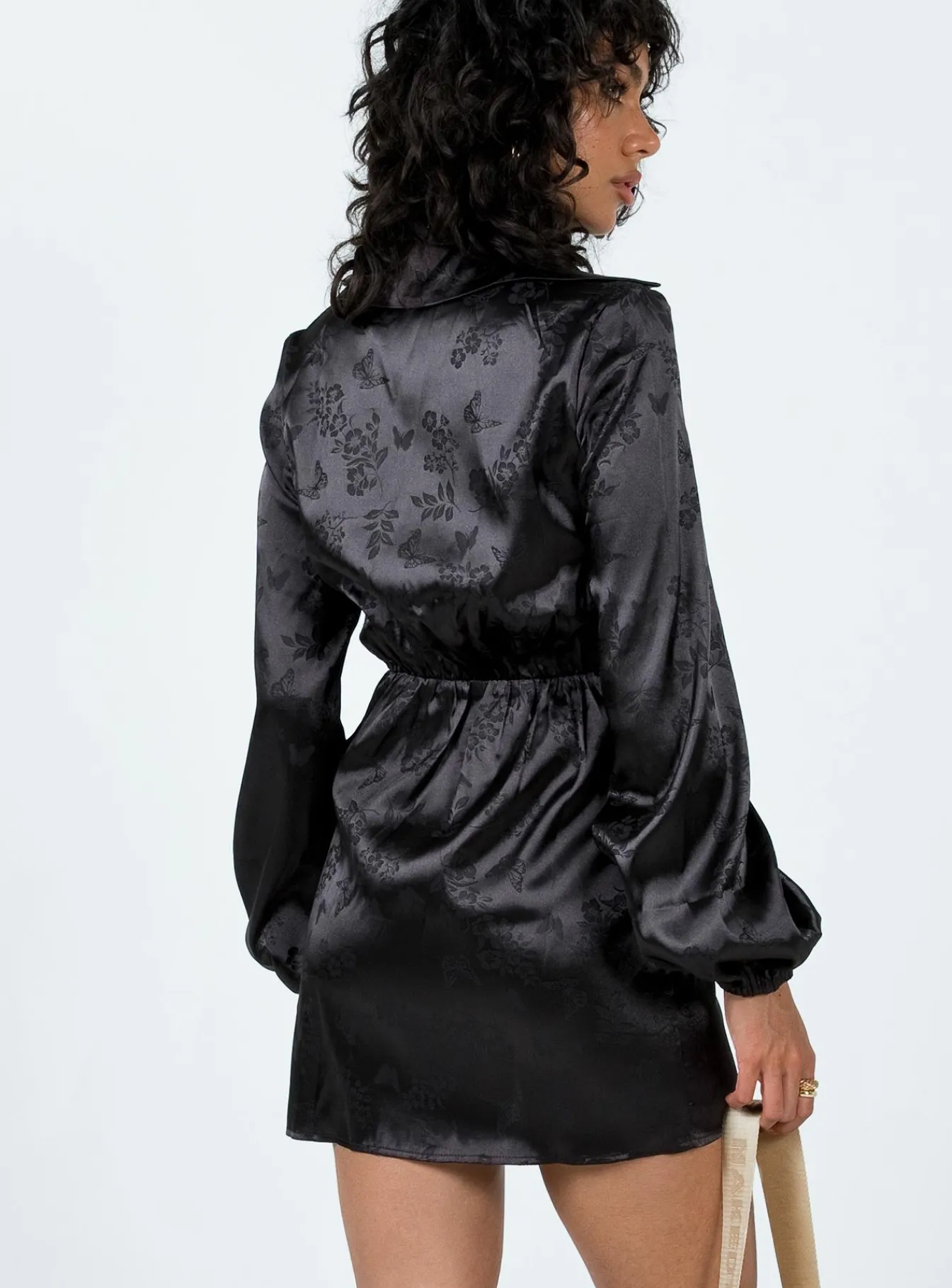 Princess Polly Allira Wrap Mini Dress Black New