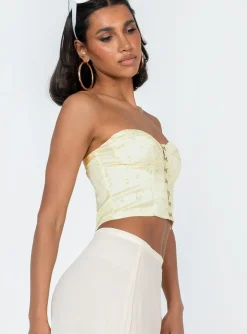 Princess Polly Allyson Strapless Top Yellow Fashion