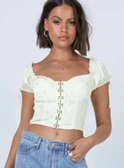 Princess Polly Allyson Top  Yellow Outlet
