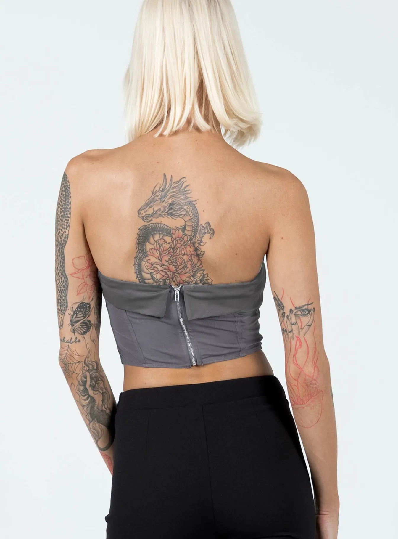 Princess Polly Alma Strapless Top Slate Grey Shop