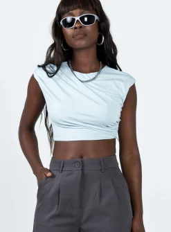 Princess Polly Almora Top  Blue Discount