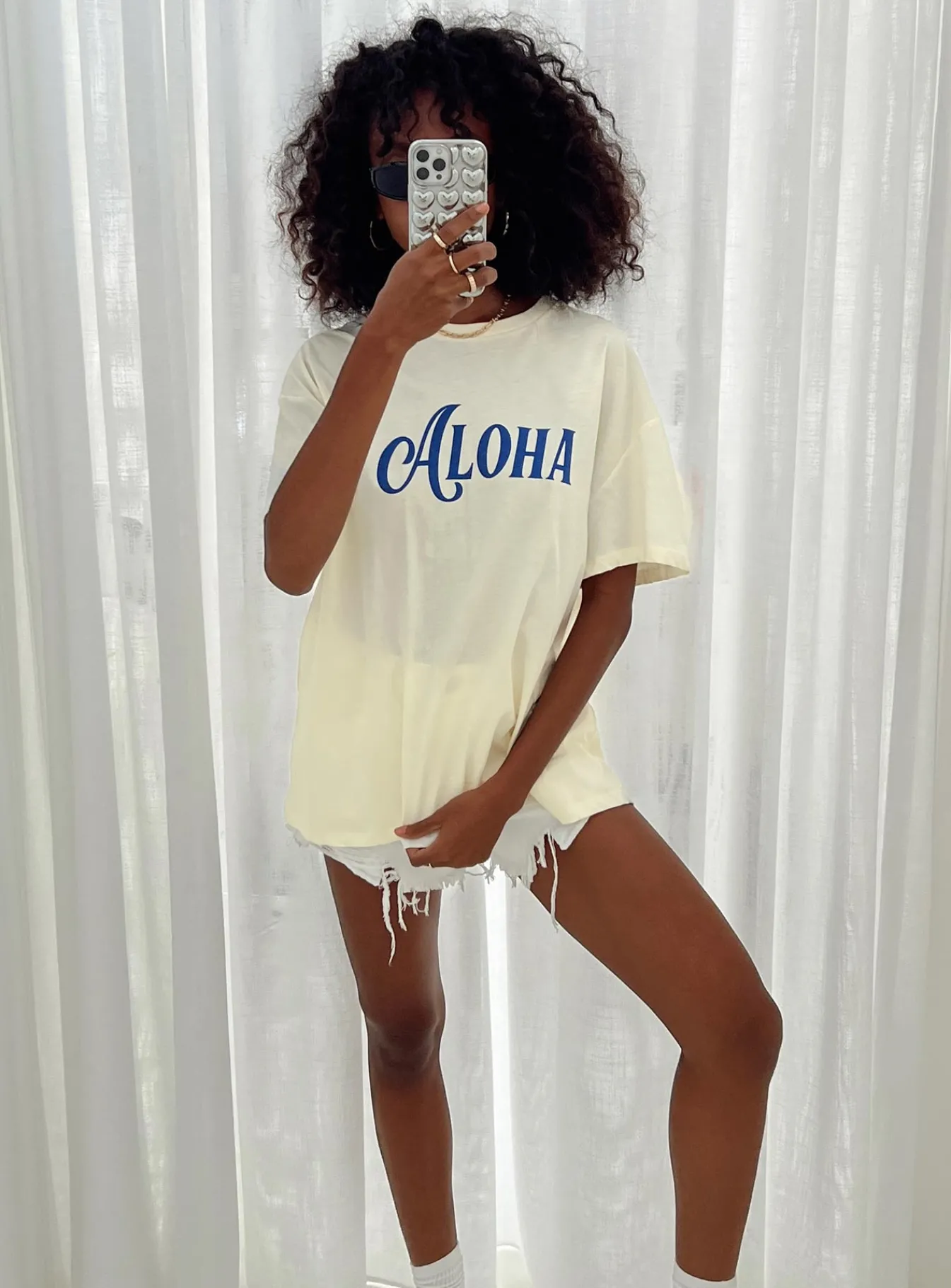 Princess Polly Aloha Oversized Tee Ivory Best