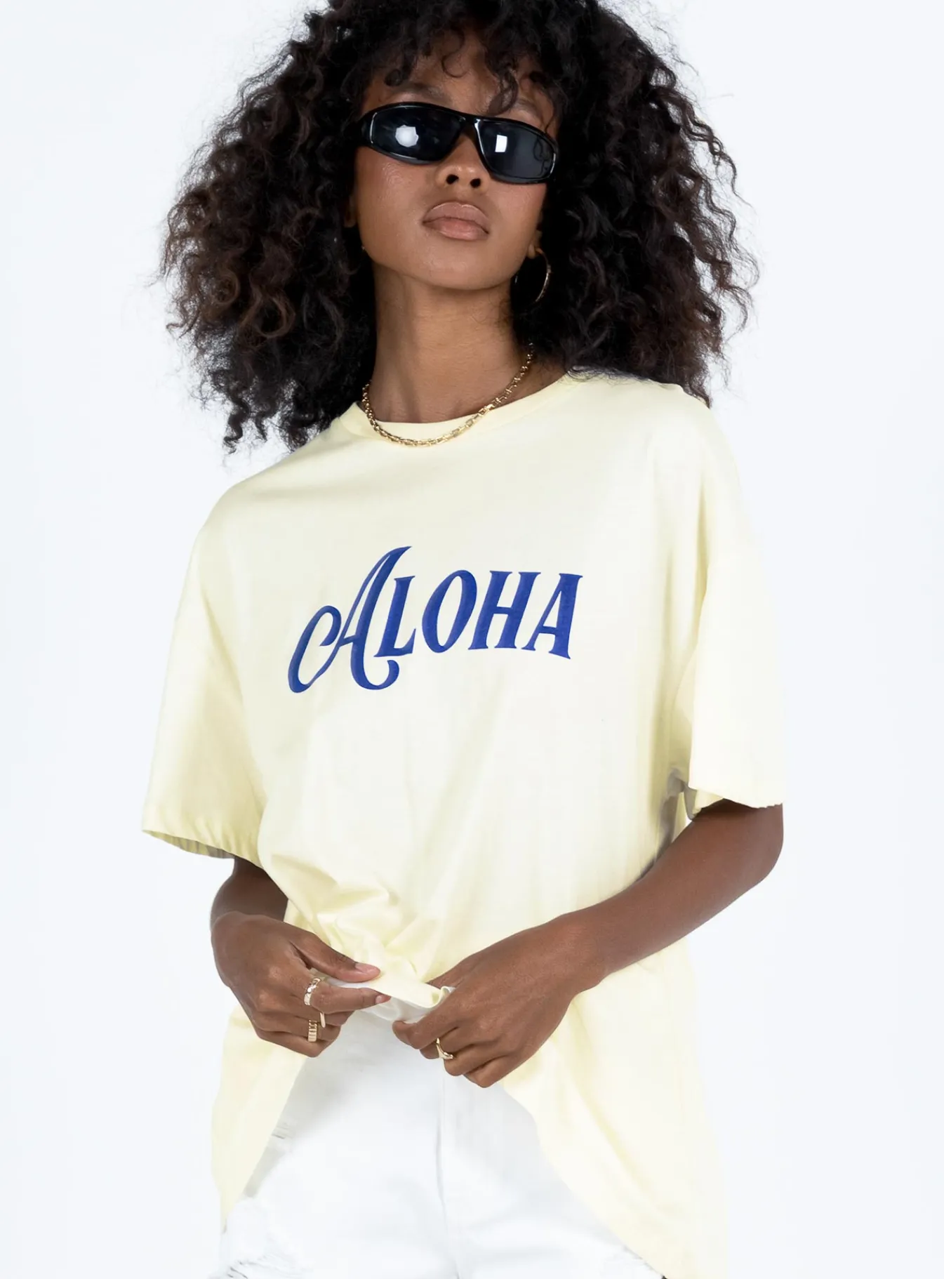 Princess Polly Aloha Oversized Tee Ivory Best