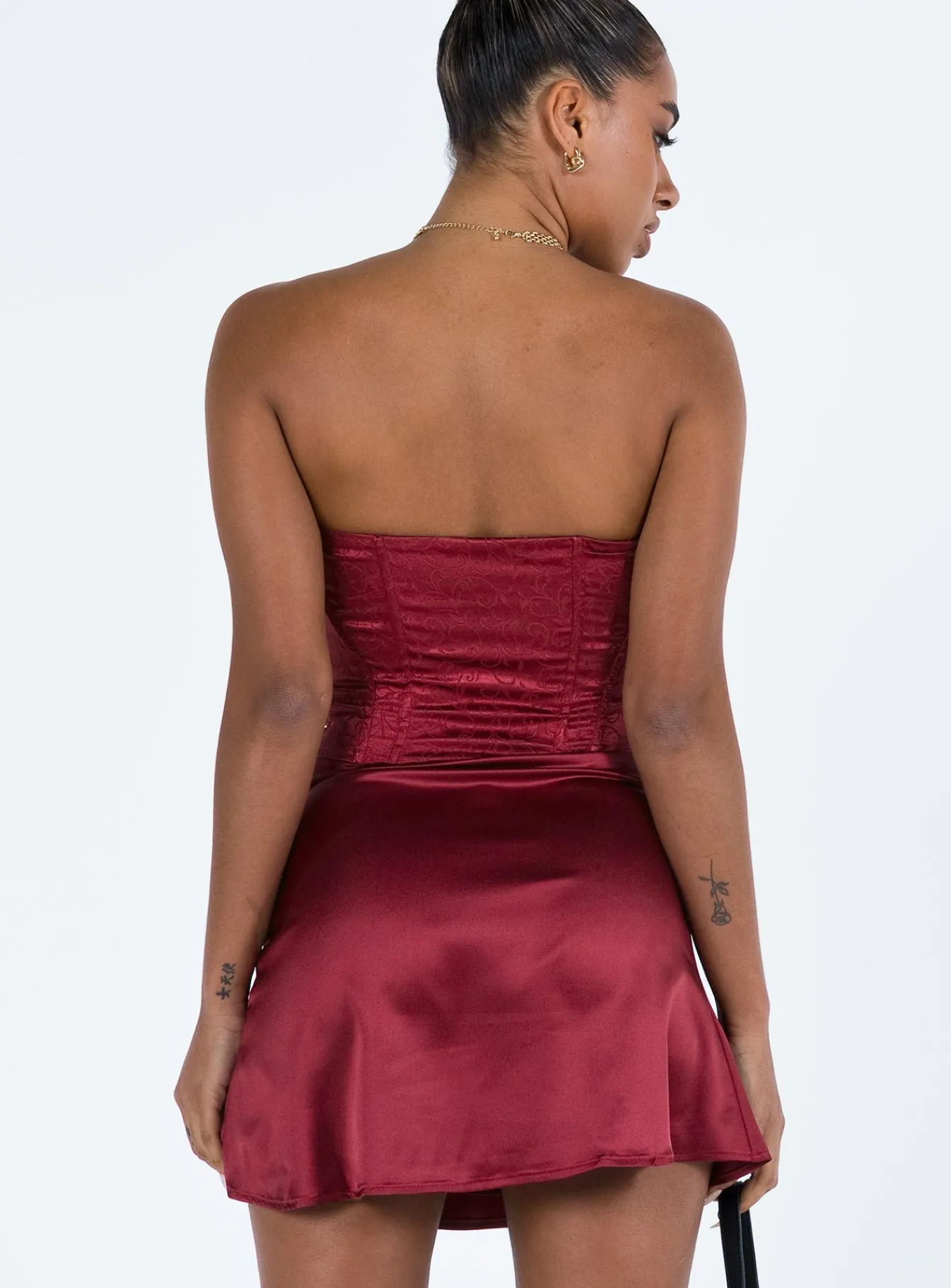 Princess Polly Alter Ego Mini Dress Maroon Hot