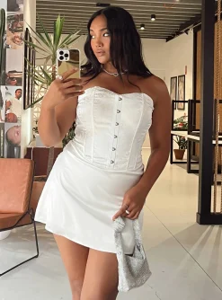 Princess Polly Alter Ego Mini Dress  White Sale