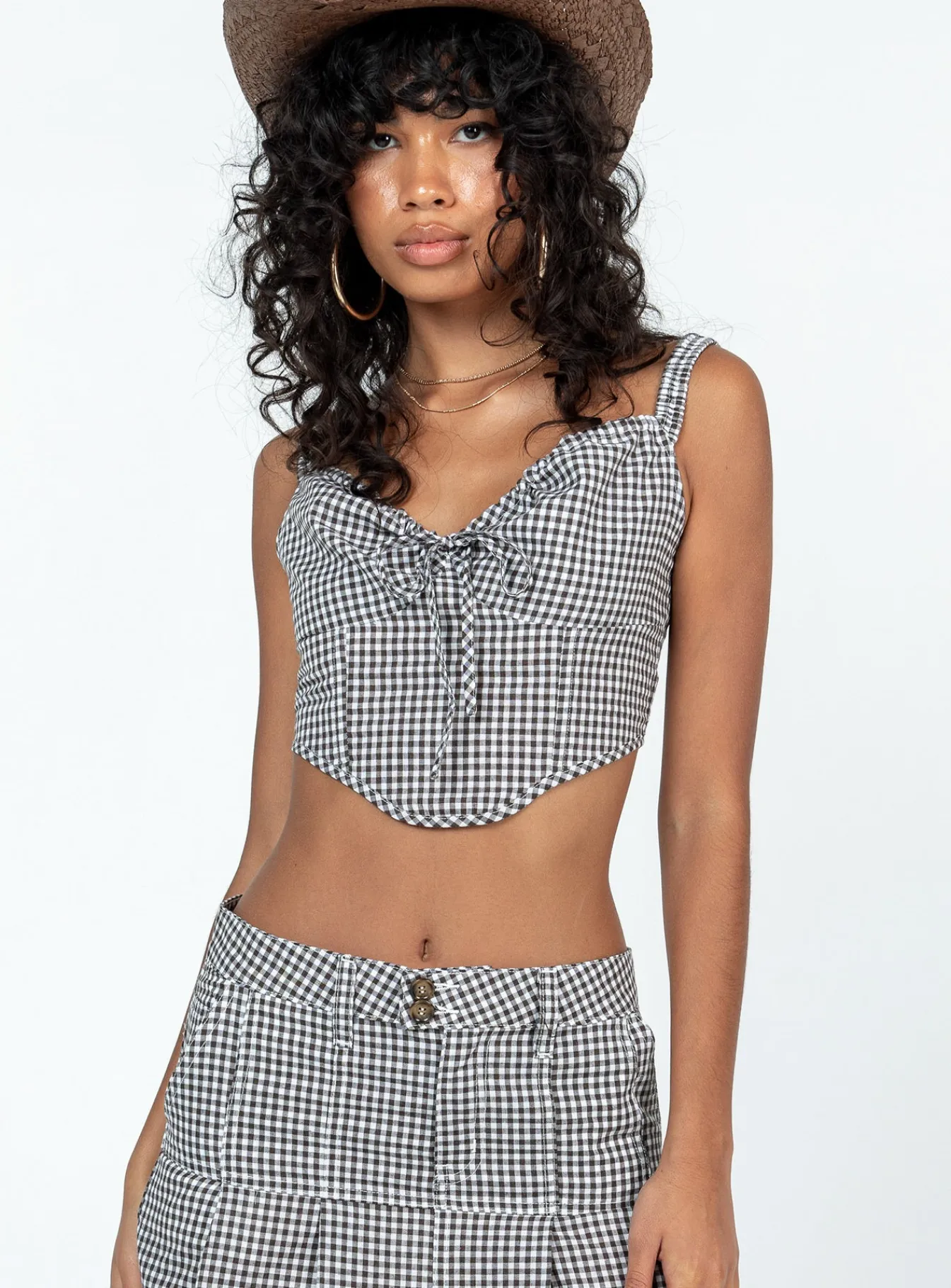 Princess Polly Alton Check Corset Multi Discount