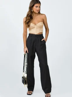 Princess Polly Altona Strapless Top  Beige Outlet