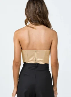 Princess Polly Altona Strapless Top Beige Outlet