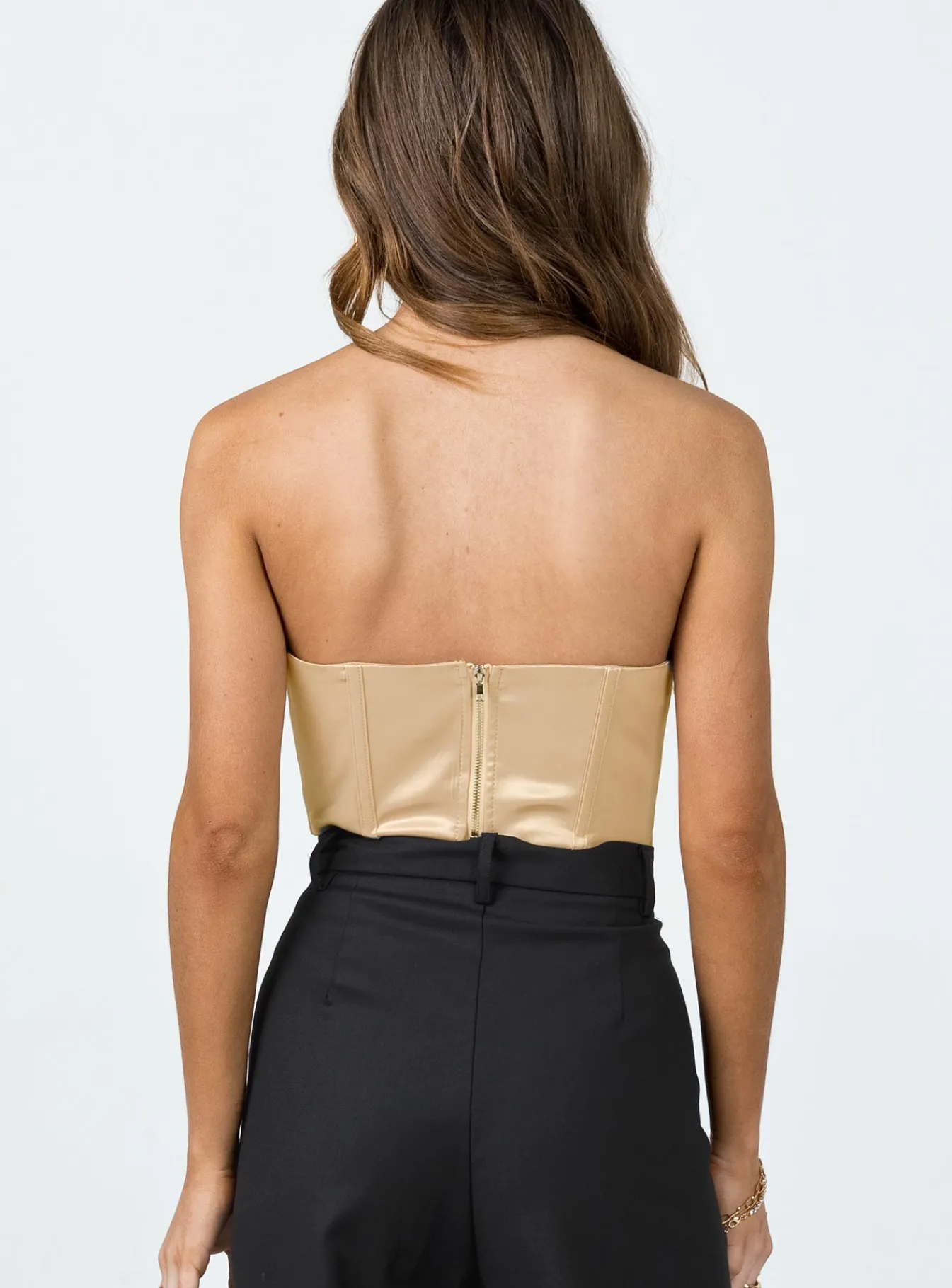 Princess Polly Altona Strapless Top Beige Outlet