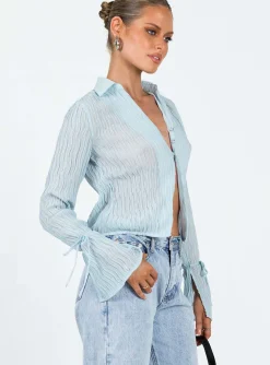 Princess Polly Aluna Shirt  Blue Store