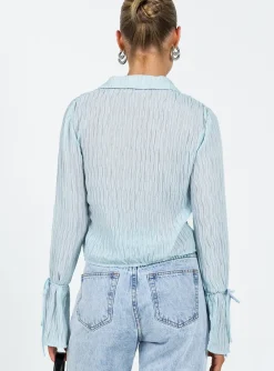 Princess Polly Aluna Shirt  Blue Store