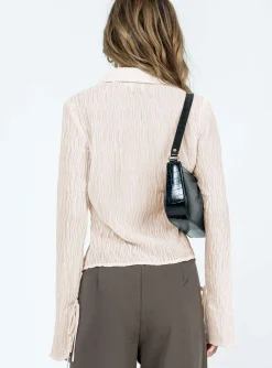 Princess Polly Aluna Shirt Beige Online