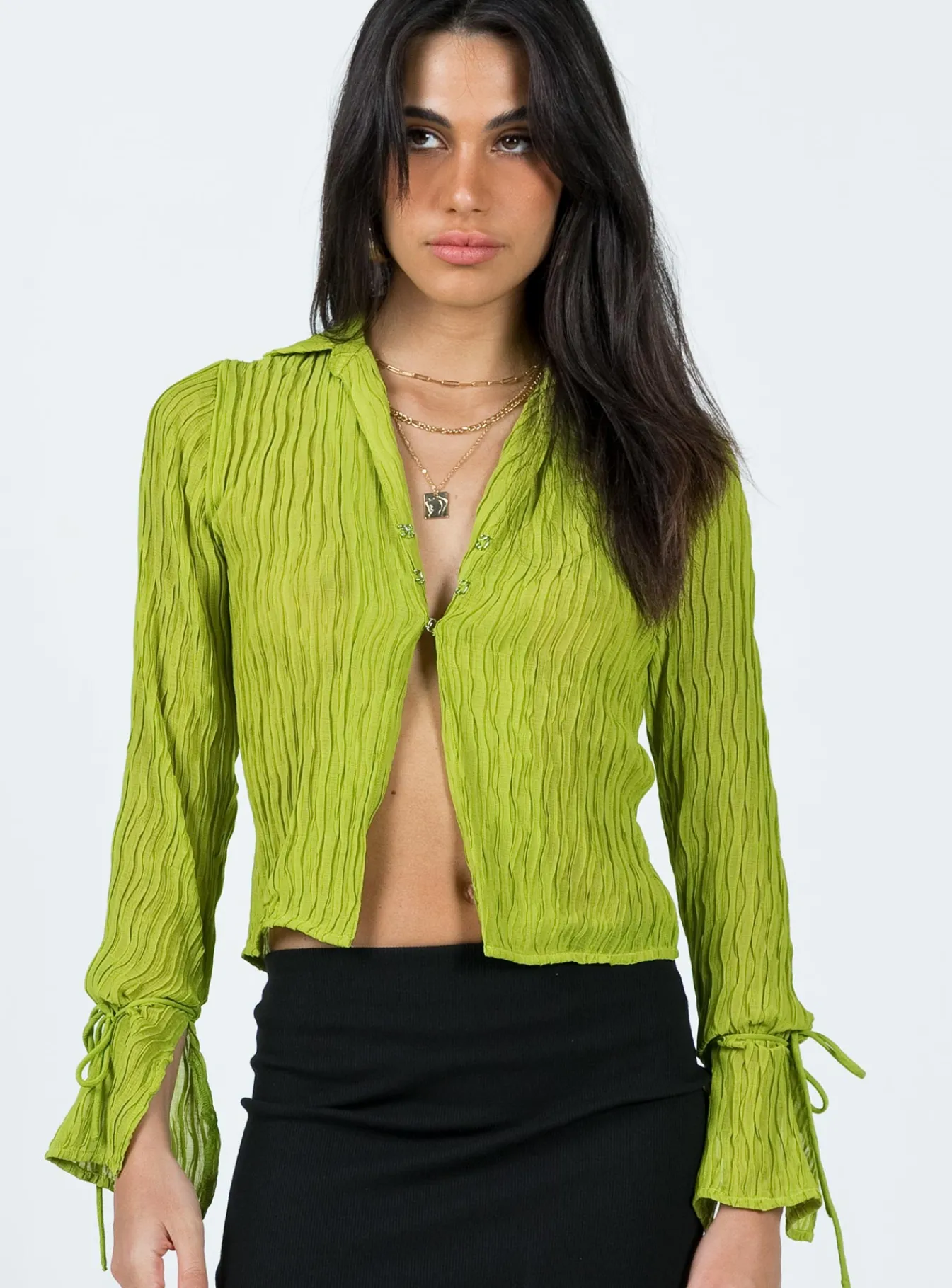 Princess Polly Aluna Shirt Green Online