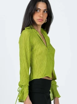 Princess Polly Aluna Shirt Green Online