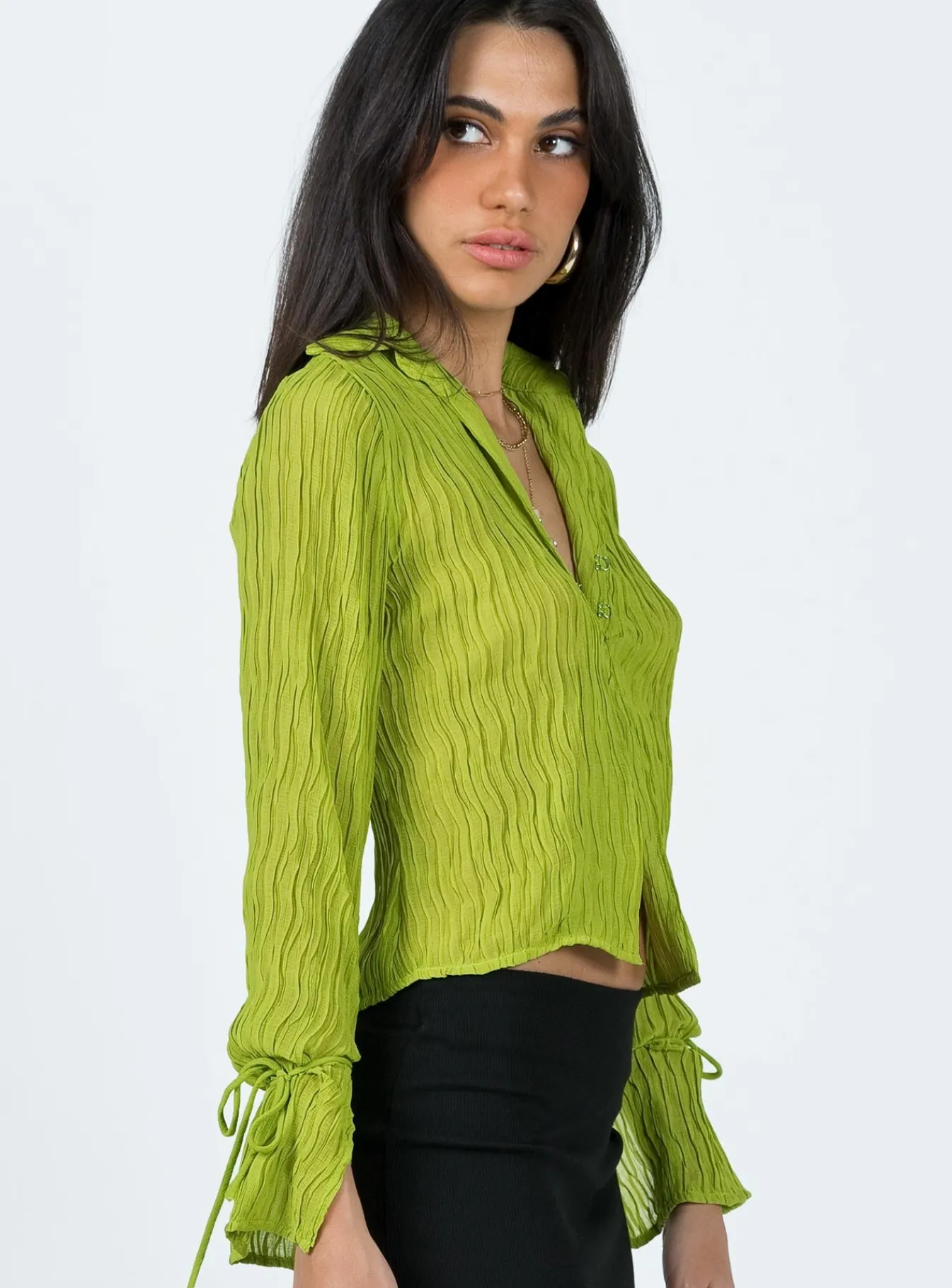 Princess Polly Aluna Shirt Green Online