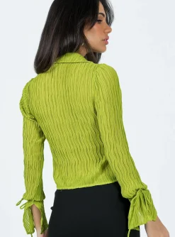 Princess Polly Aluna Shirt Green Online