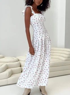 Princess Polly Alver Maxi Dress  White Floral Fashion
