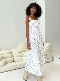Princess Polly Alver Maxi Dress  White Floral Fashion