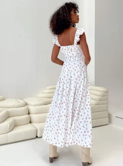 Princess Polly Alver Maxi Dress  White Floral Fashion