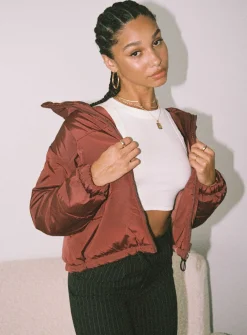Princess Polly Alycia Puffer Jacket  Brown Sale
