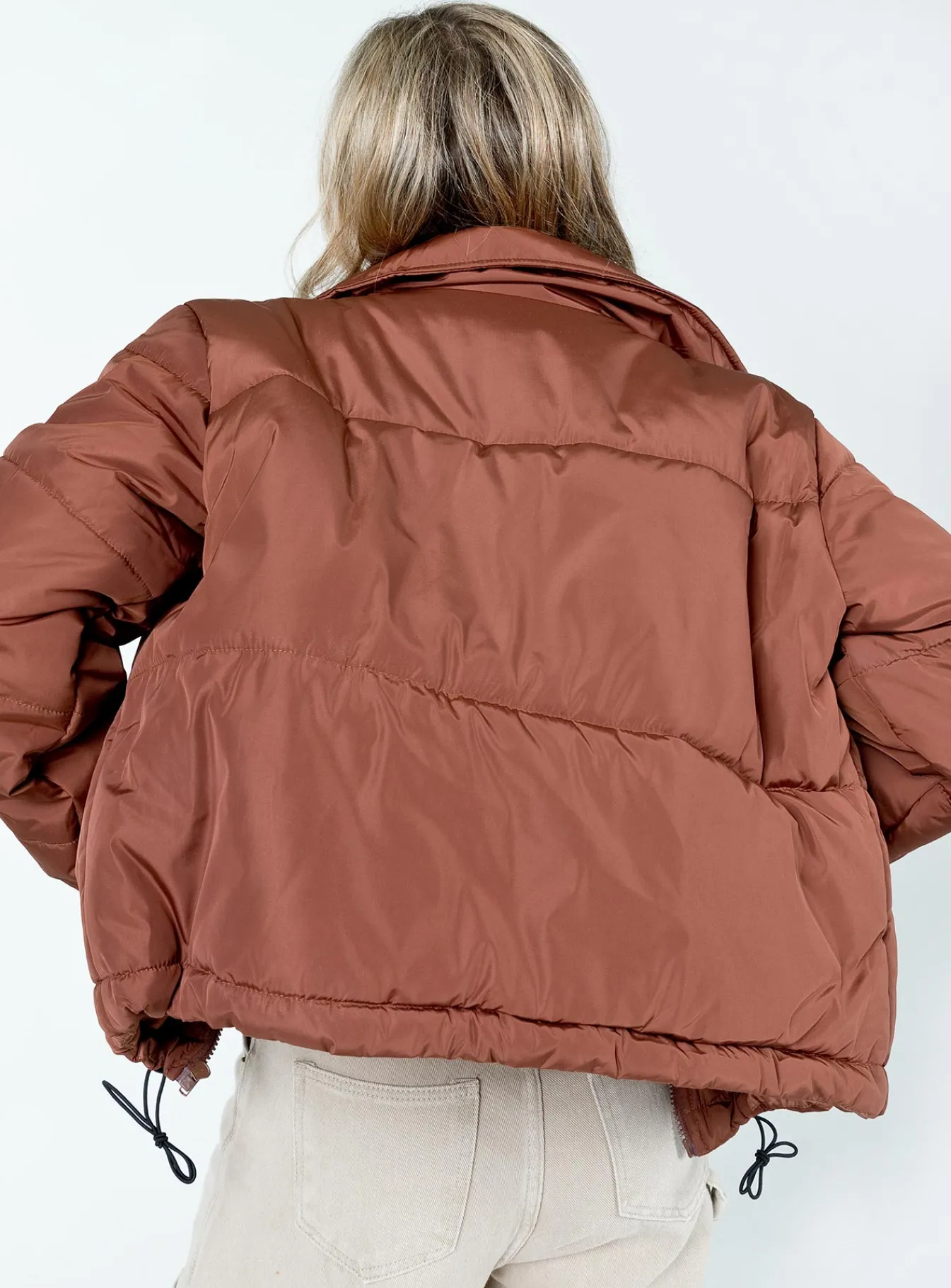 Princess Polly Alycia Puffer Jacket Brown Sale