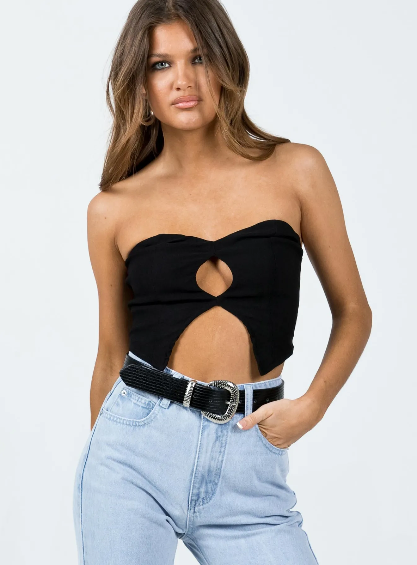 Princess Polly Amaia Top Black Flash Sale