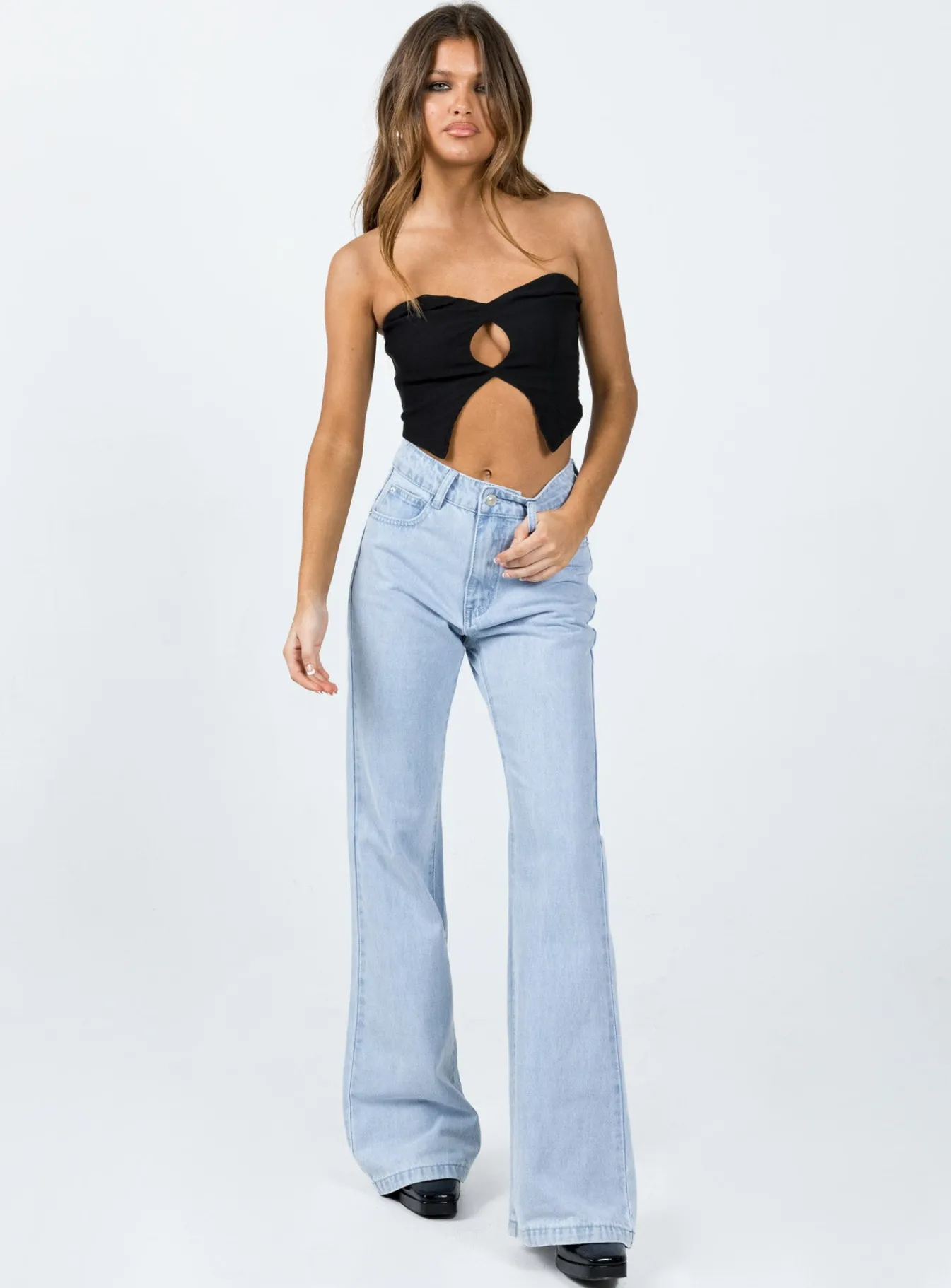 Princess Polly Amaia Top Black Flash Sale