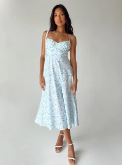 Princess Polly Amara Midi Dressmulti   Blue Shop