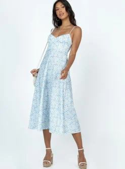Princess Polly Amara Midi Dressmulti   Blue Shop