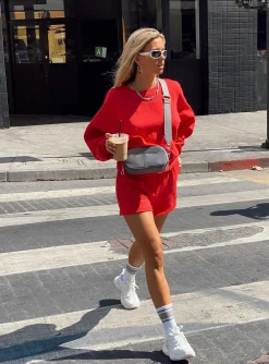 Princess Polly Amato Sweatshirt  Red Fashion