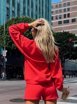 Princess Polly Amato Sweatshirt Red Fashion
