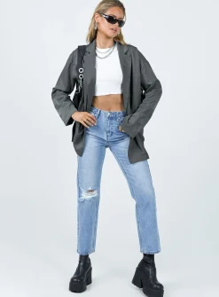 Princess Polly Amber Oversized Blazer  Grey Hot
