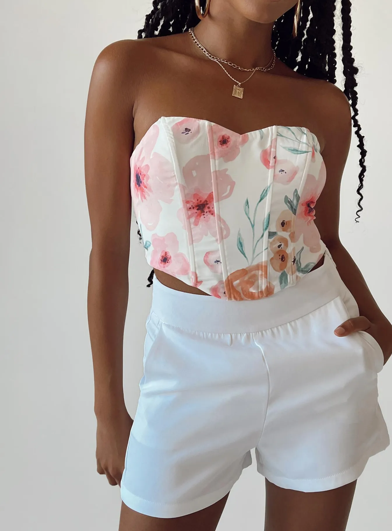 Princess Polly Amberlynn Shorts White Shop