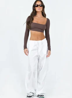 Princess Polly Amira Long Sleeve Top  Brown Clearance