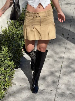 Princess Polly Amira Mini Skirt  Beige Best Sale