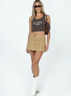 Princess Polly Amira Mini Skirt  Beige Best Sale