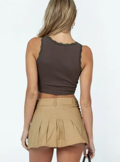 Princess Polly Amira Mini Skirt  Beige Best Sale