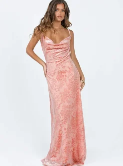 Princess Polly Amiya Maxi Dress  Pink New