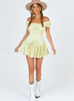 Princess Polly Anastasiya Mini Dress  Lime Best Sale