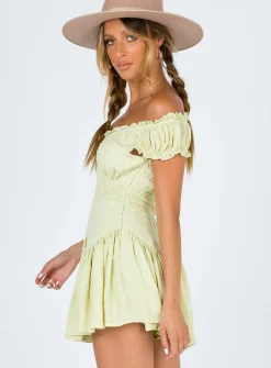 Princess Polly Anastasiya Mini Dress Lime Best Sale