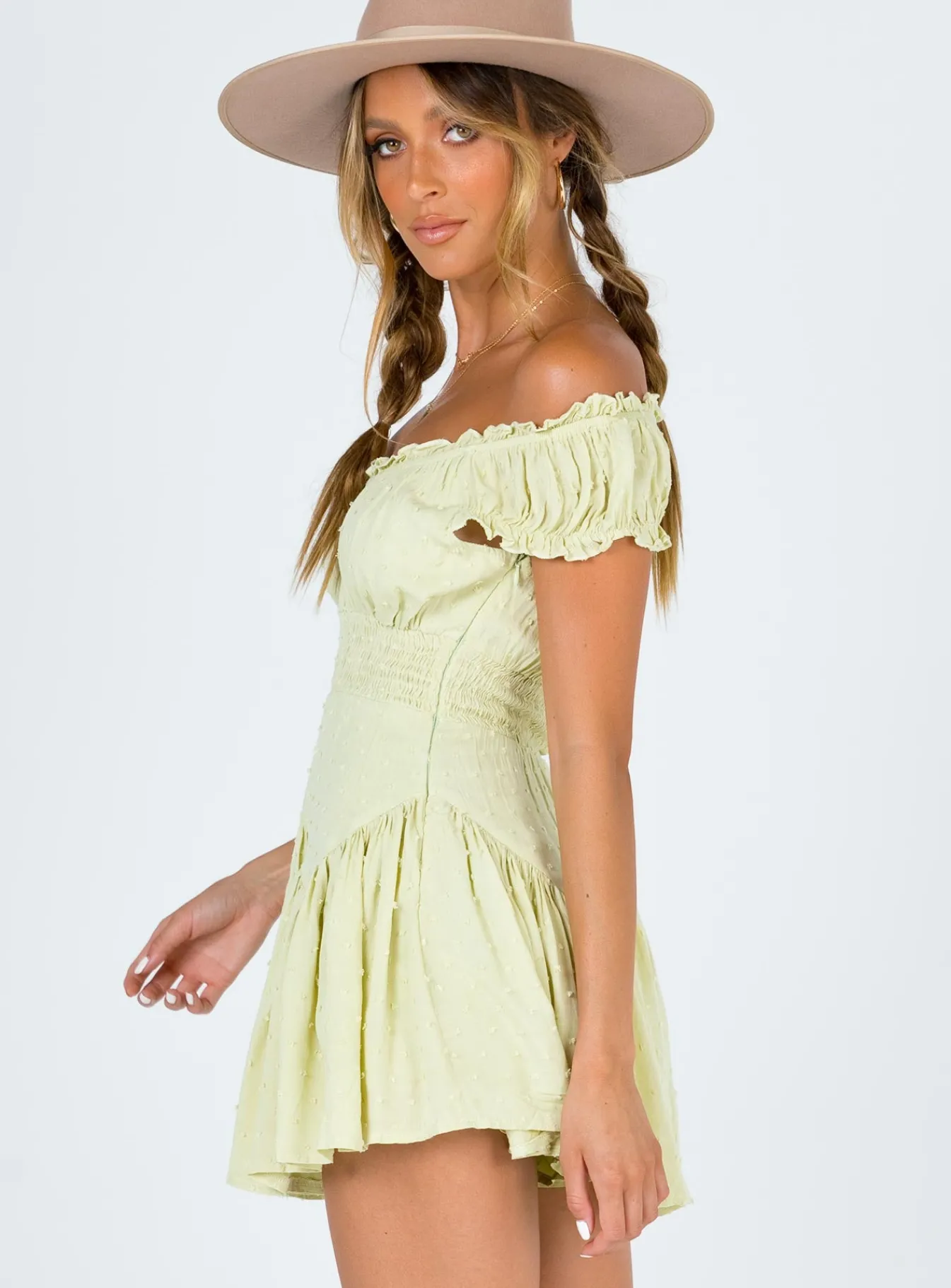 Princess Polly Anastasiya Mini Dress Lime Best Sale