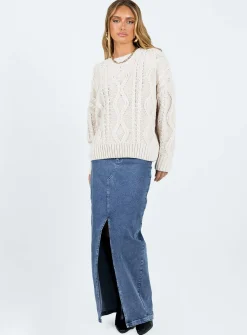 Princess Polly Anaya Oversized Sweater Beige New
